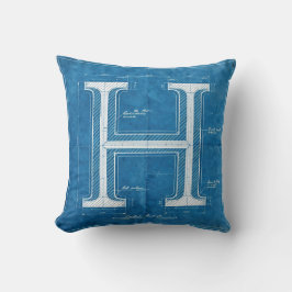 Almofada Blueprint Monogram Letter H