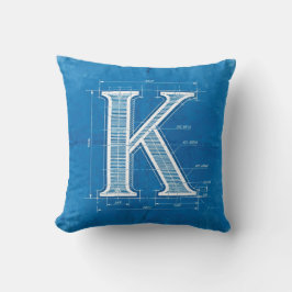 Almofada Blueprint Monogram Letter K