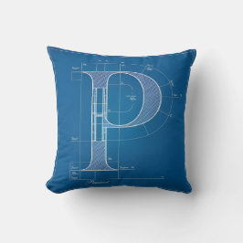 Almofada Blueprint Monogram Letter P