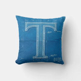 Almofada Blueprint Monogram Letter T