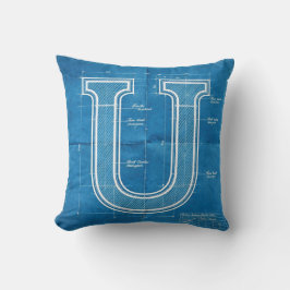 Almofada Blueprint Monogram Letter U