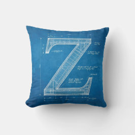 Almofada Blueprint Monogram Letter Z