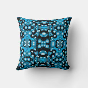 Almofada Blues Circular Concentric Abstrato Art Orbital