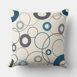 Almofada Blues e círculos cinzentos