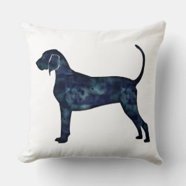Almofada Bluetick Coonhound Black Watercolor Silhouket