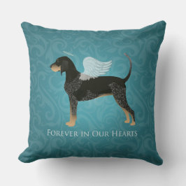 Almofada Bluetick Coonhound Pet Memorial Angel Dog