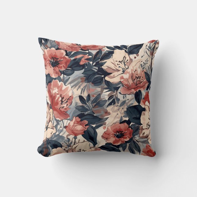 Almofada Blush and Navy Floral (Frente)