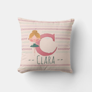 Almofada Blush Pink Ballerina Monograma C - Arte Personaliz