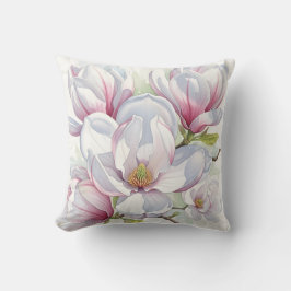 Almofada Blush Pink Magnolia Watercolor Floral