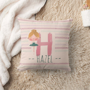 Almofada Blush Rosa Bailarina Monograma H – Arte Personaliz