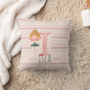 Almofada Blush Rosa Bailarina Monograma I – Arte Personaliz