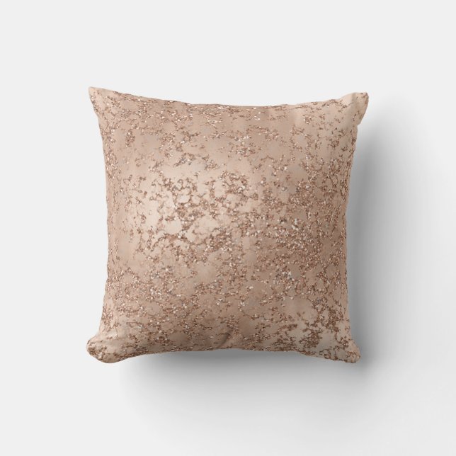 Almofada Blush Rosa Dourado Rosa Glamour Brilho Crackle Chi (Frente)