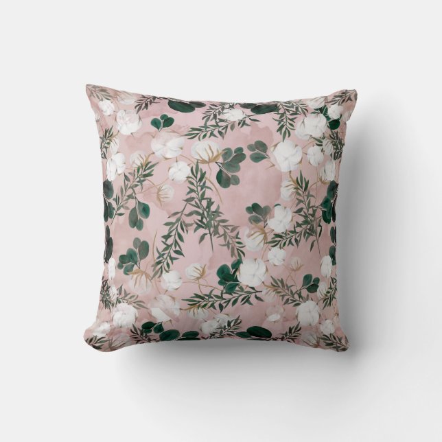 Almofada Blush Taupe Cotton Floral Greeneric Rustic Shabby (Frente)