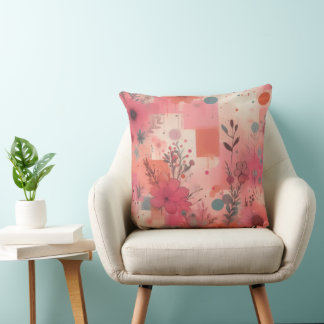 Almofada Blushing Bloom Collage Throw Pillow