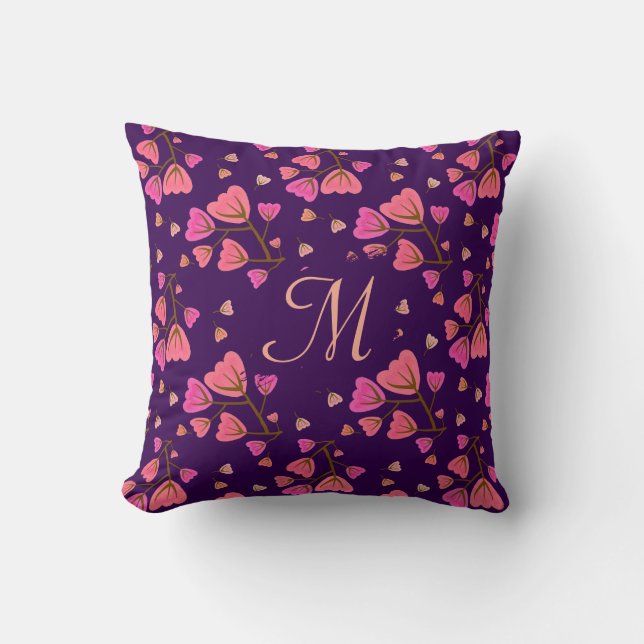 Almofada Blushing Petals Floral Throw Pillow (Frente)