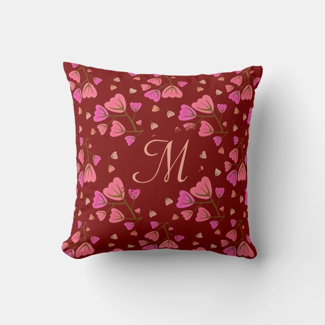Almofada Blushing Petals Floral Throw Pillow (Frente)