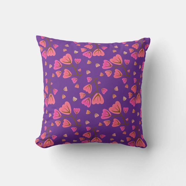 Almofada Blushing Petals Floral Throw Pillow (Frente)