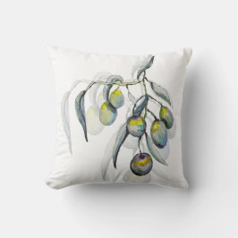 Almofada Bô Azul Branch Watercolor, pintado à mão