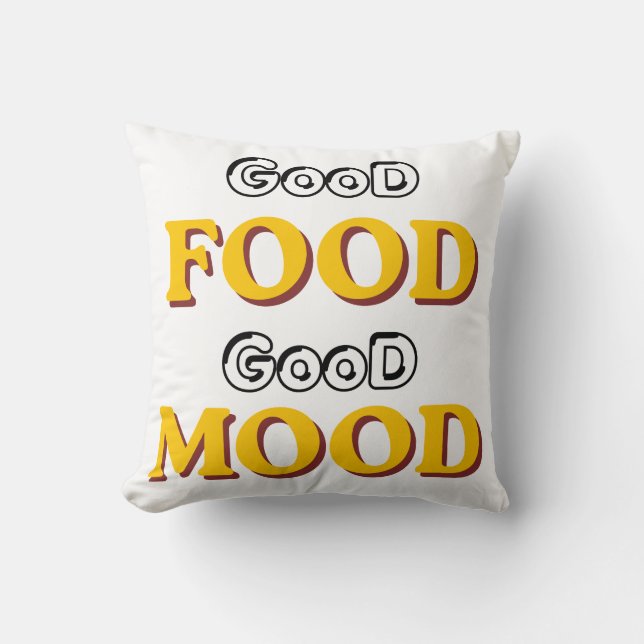Almofada Boa Comida Bom Humor Tipografia Throw (Frente)