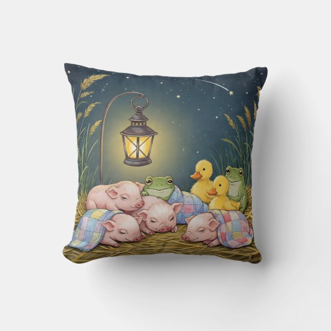 Almofada Boa Noite, Ducklings, Piglets, Froglls (Frente)