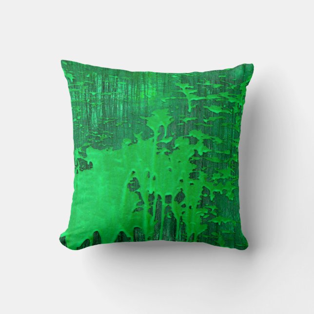 Almofada Boa superfície verde velha com textura de pingos d (Frente)