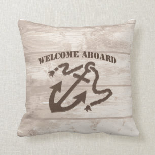 Almofada Boa vinda a bordo do travesseiro decorativo