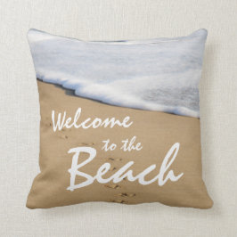 Almofada Boa vinda à praia e ao travesseiro do oceano