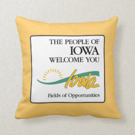 Almofada Boa vinda sinal de estrada de Iowa - EUA