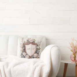 Almofada Boas Iniciais de Crest Rococo Floral