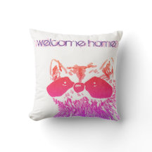 Boas-vindas ao Home Woodland Pink Raccoon