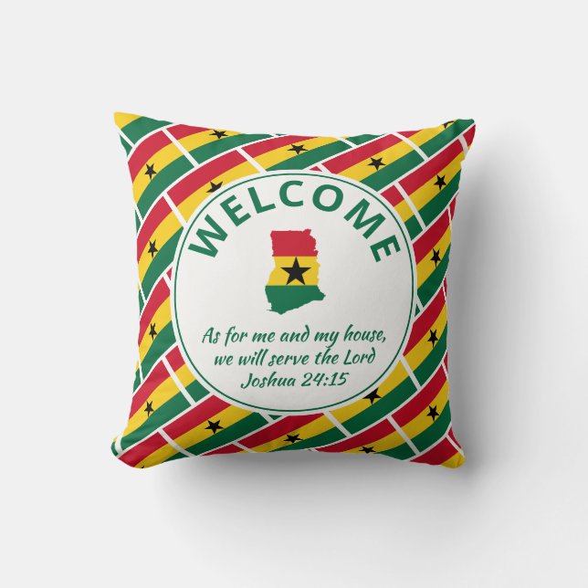 Almofada Boas-vindas cristãs personalizadas GANHA (Frente)