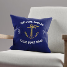 Boas-vindas personalizadas Aboard Nome Marinho Azu