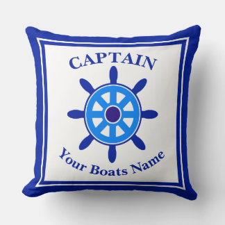Almofada Boat captains ships wheel throw pillow