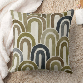 Almofada Bohemian arch fish scale painted pattern