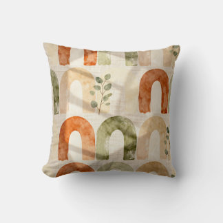 Almofada Bohemian Arch Watercolor Throw Pillow 