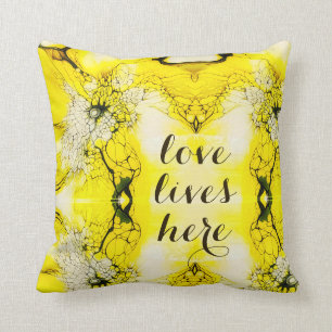 Almofada BOHEMIAN BUTTERFLY AMARELO NEGRO LACINGTTravesseir