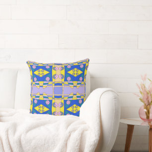 Almofada Bohemian Chintz 75 Amarelo Azul Rosa