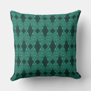 Almofada Bohemian Chintz Ilustração Micro Teal Green