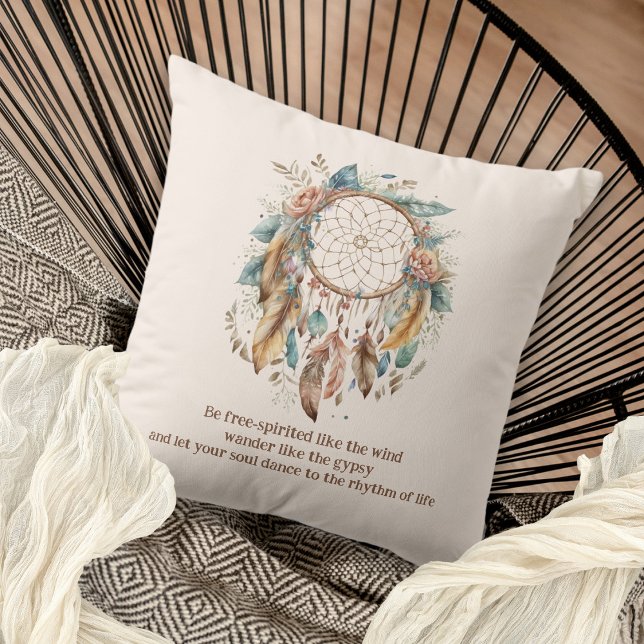 Almofada Bohemian Quote Dreamcatcher Cream (The same design is on both sides)