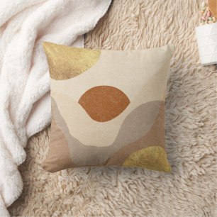 Almofada Boho Abstrato Terracotta Sand Dourado