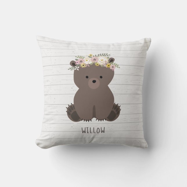 Almofada Boho Bear Cinza Wood (Frente)