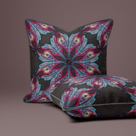 Almofada Boho Bloom em Marrom Mocha