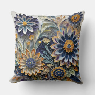 Almofada Boho Botânico Zentangle Floral