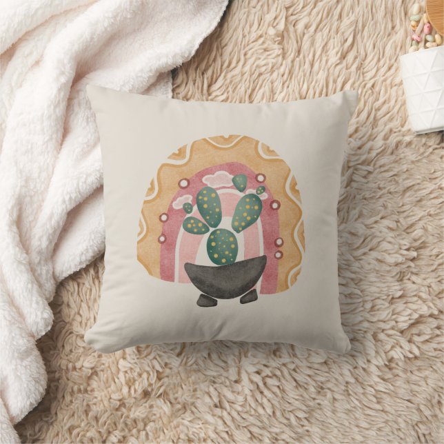 Almofada Boho Cactus Rainbow: Vibes Vibrantes Do Deserto (Cobertor)
