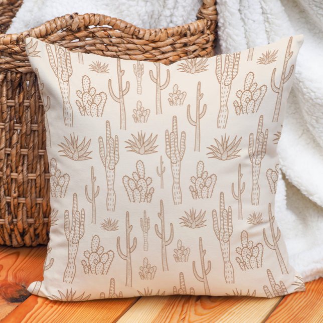 Almofada Boho Cactus Western Southern Desert Warm Neutral (Criador carregado)
