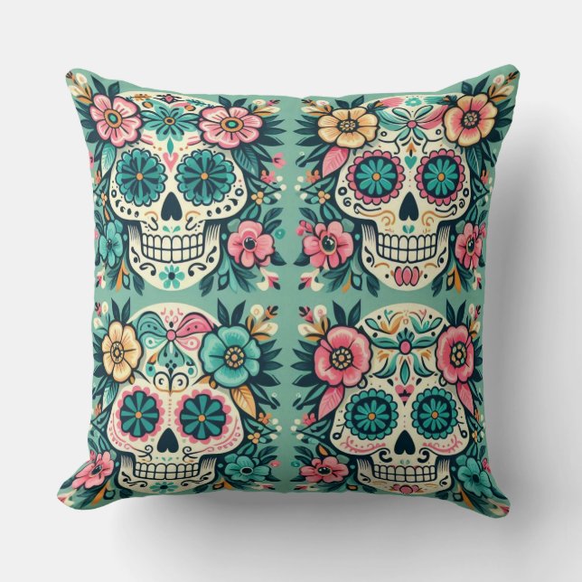 Almofada Boho CaveirasDoces (Frente)