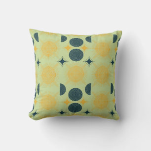 Almofada Boho Celestial Sun Moon Mint
