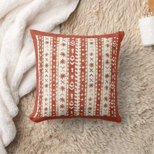 Almofada Boho Chestnut Red Abstrato Doodles