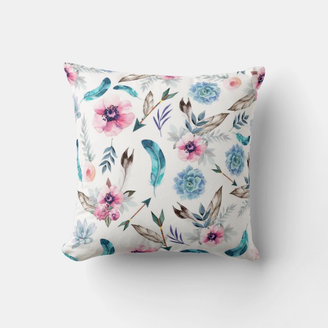 Almofada Boho Chic Floral Menina Boho (Frente)