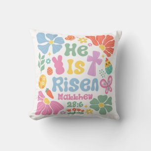 Almofada Boho Christian Páscoa Ele é Risen